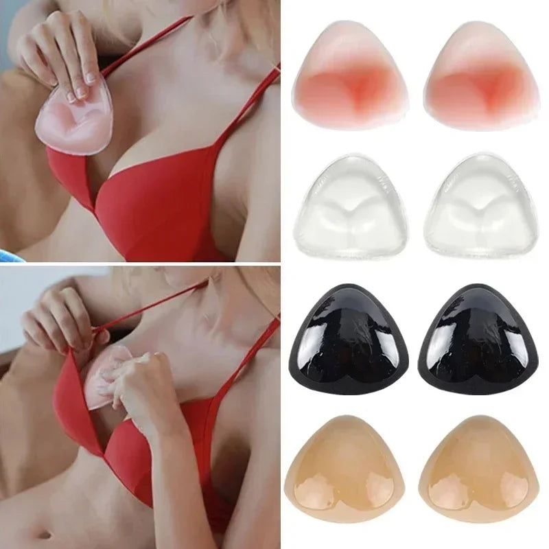 Chest Push up Sticky Bra Thicker Sponge Bra Pads Breast Push up Enhancer Silicone Removeable Inserts Swimsuit Invisible Bra