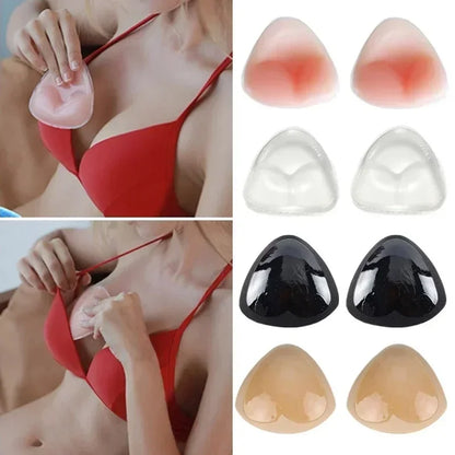 Chest Push up Sticky Bra Thicker Sponge Bra Pads Breast Push up Enhancer Silicone Removeable Inserts Swimsuit Invisible Bra