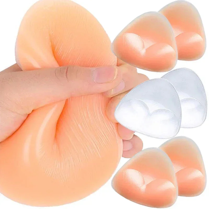 Chest Push up Sticky Bra Thicker Sponge Bra Pads Breast Push up Enhancer Silicone Removeable Inserts Swimsuit Invisible Bra