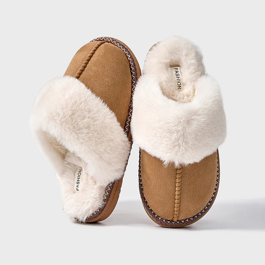 Cozy Luxe Winter Slippers – Faux Fur Warm Indoor Slides