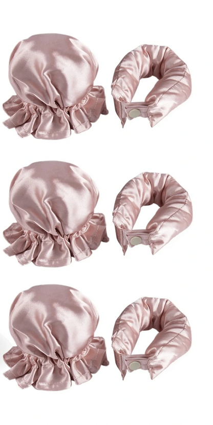 Velvet Curl™ Satin Heatless Hair Curler Set – 3-Piece Overnight Styling Kit