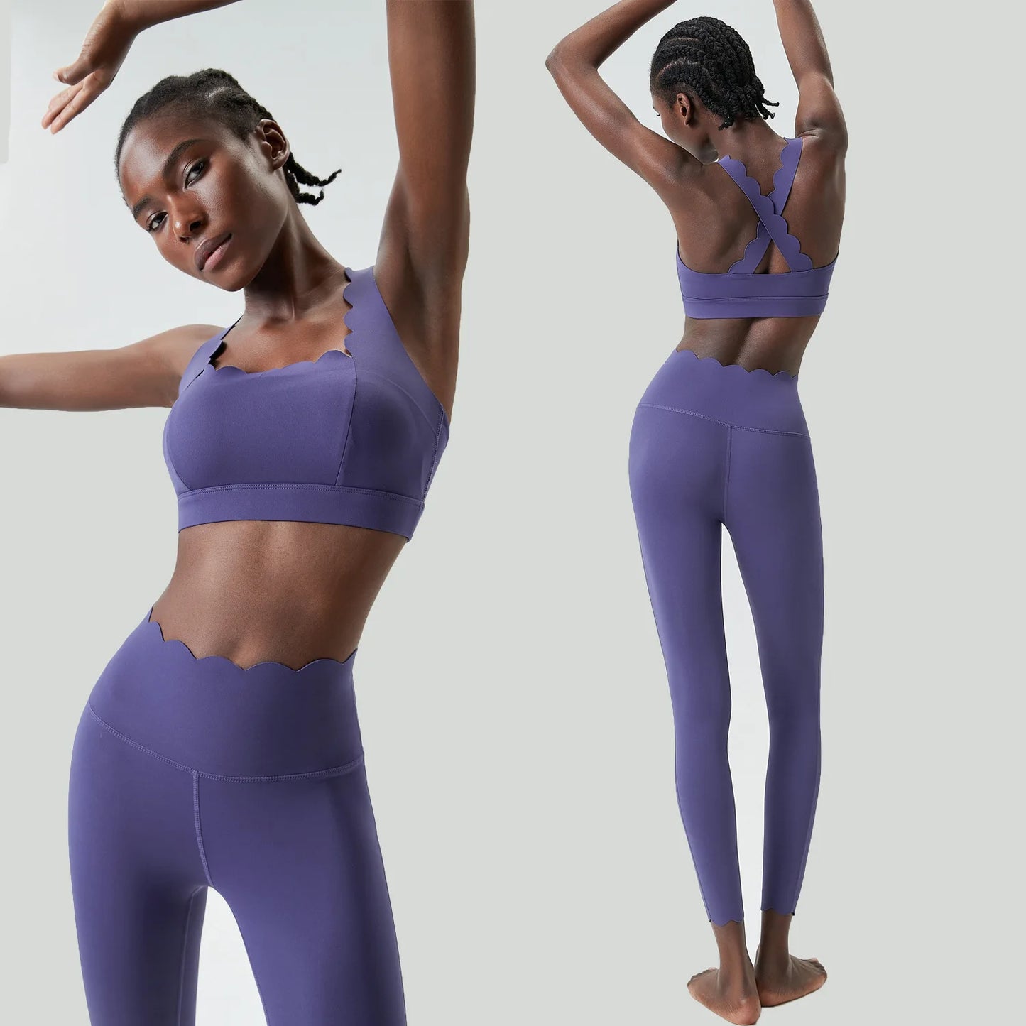 Seamless Scallop Edge Yoga Set