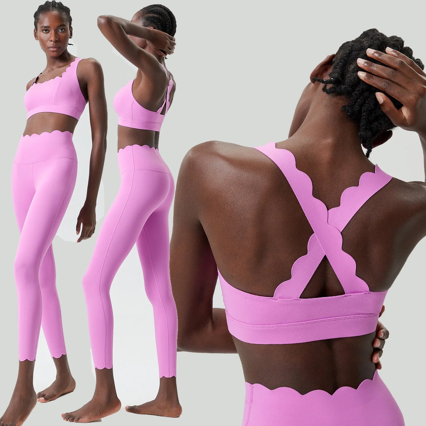 Seamless Scallop Edge Yoga Set