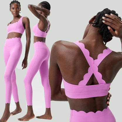 Seamless Scallop Edge Yoga Set