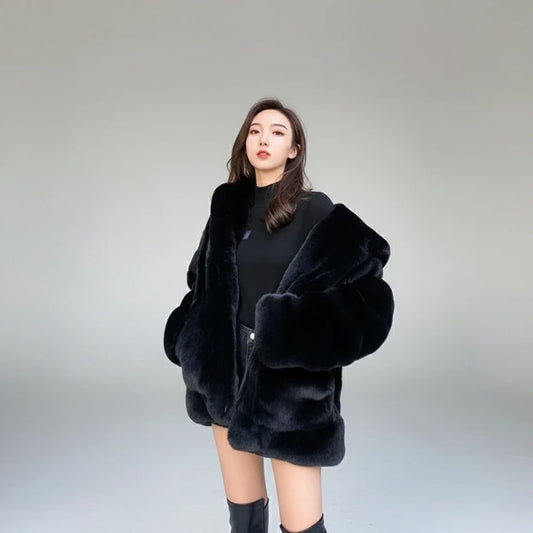 Cozy Luxe Faux Fur Hoodie Jacket