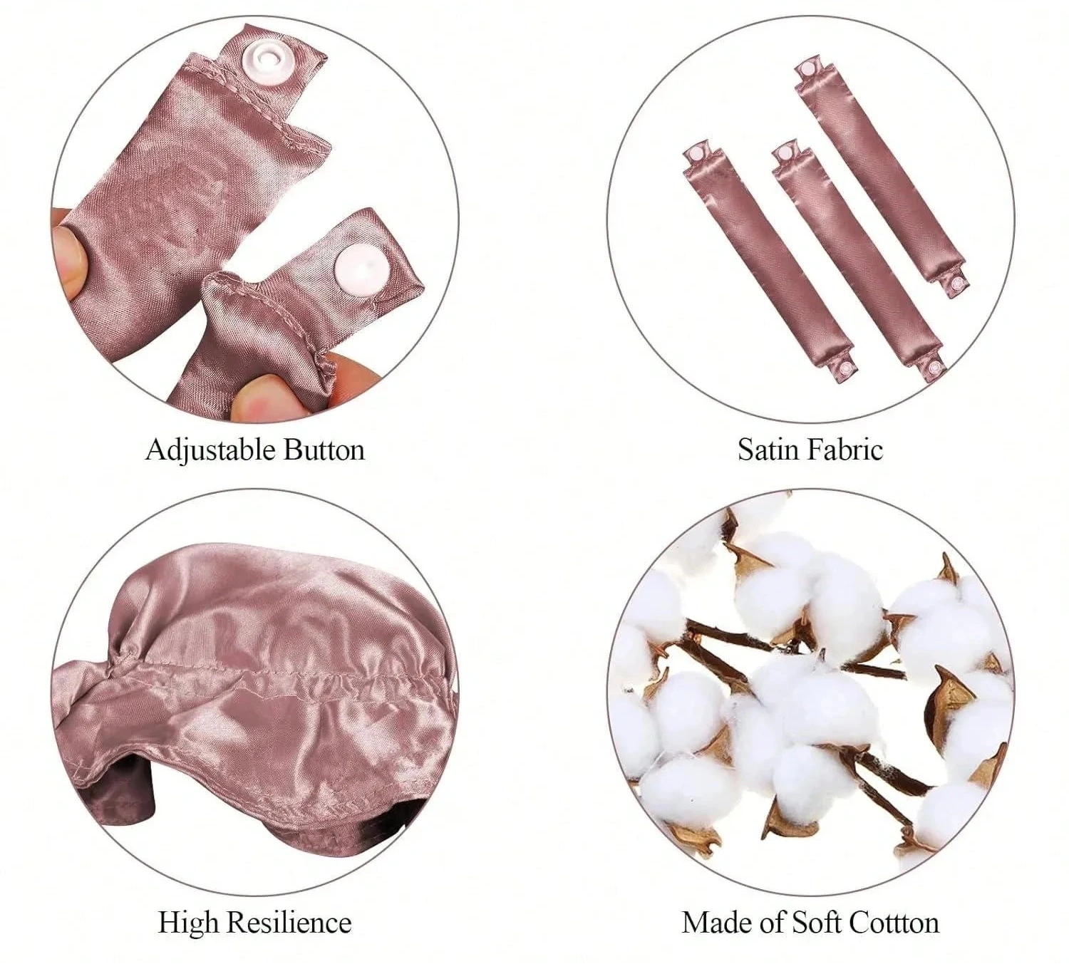 Velvet Curl™ Satin Heatless Hair Curler Set – 3-Piece Overnight Styling Kit