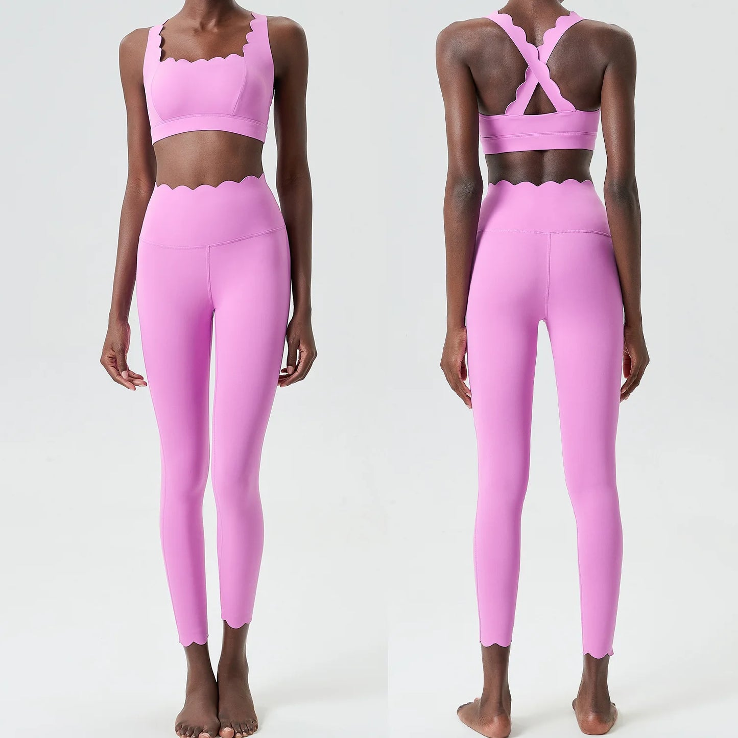 Seamless Scallop Edge Yoga Set