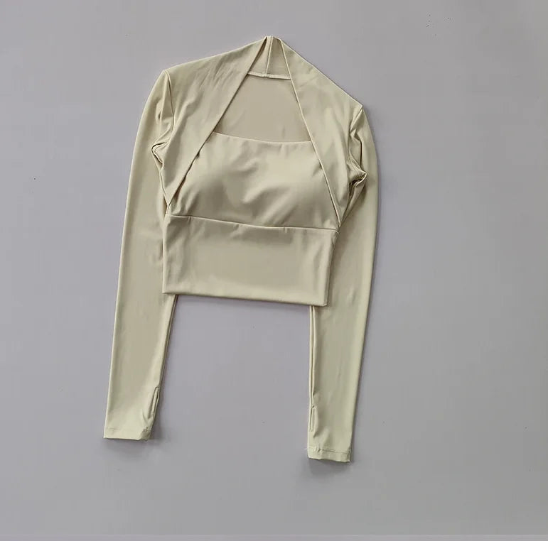 SculptFit Nylon Long-Sleeve Crop Top