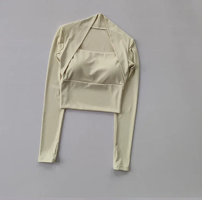 SculptFit Nylon Long-Sleeve Crop Top