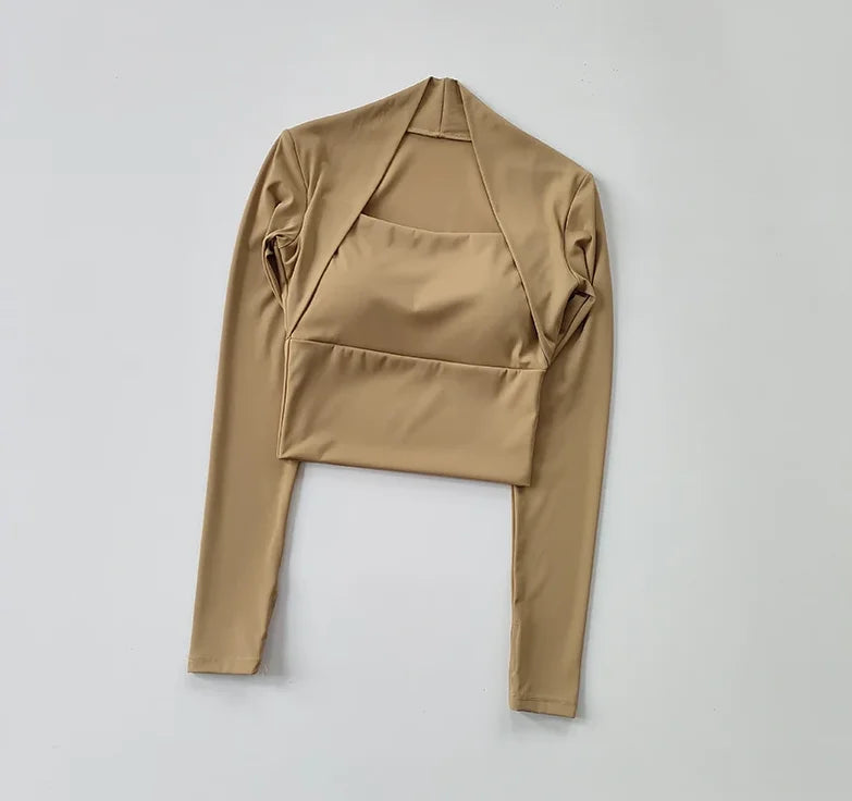 SculptFit Nylon Long-Sleeve Crop Top