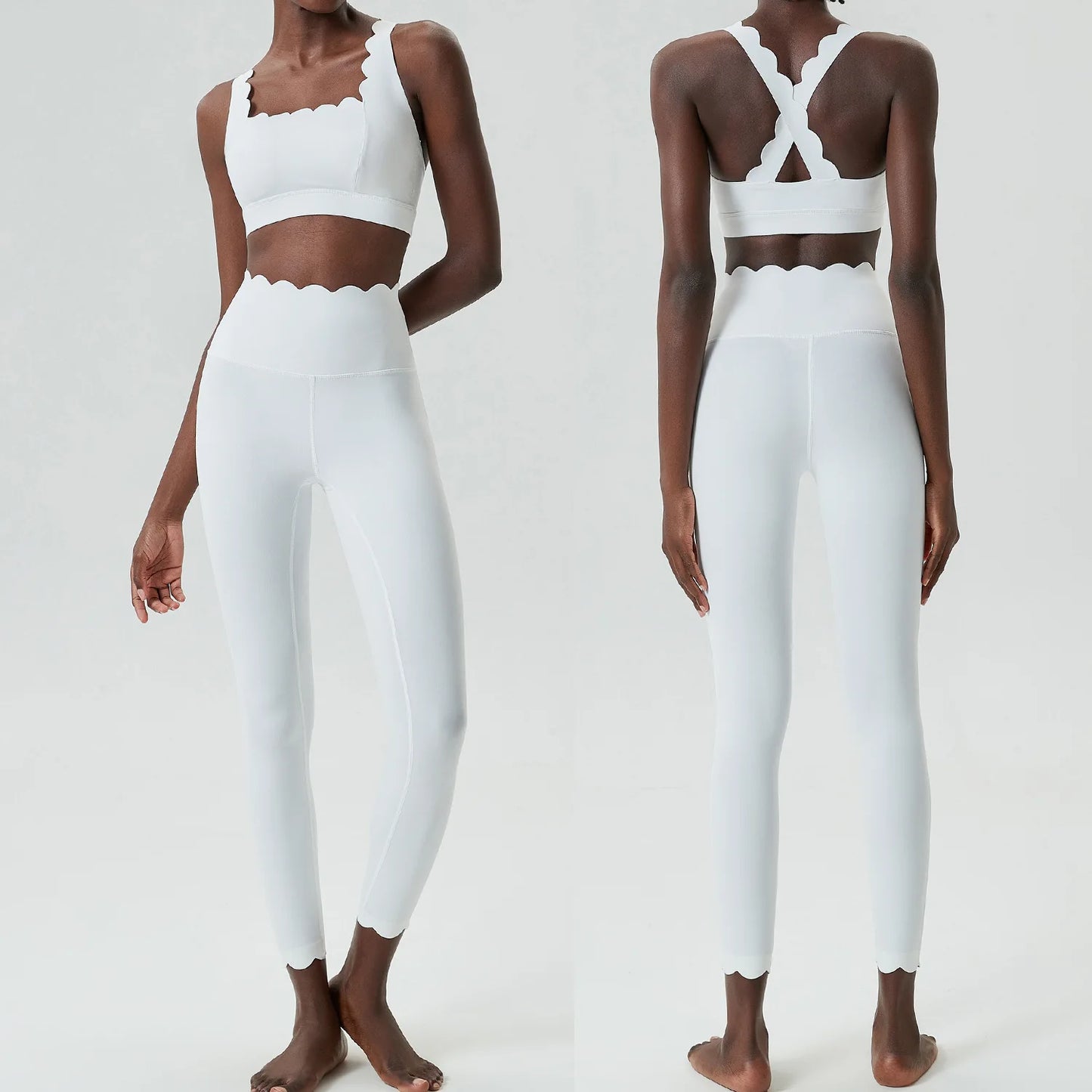 Seamless Scallop Edge Yoga Set