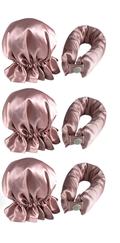 Velvet Curl™ Satin Heatless Hair Curler Set – 3-Piece Overnight Styling Kit