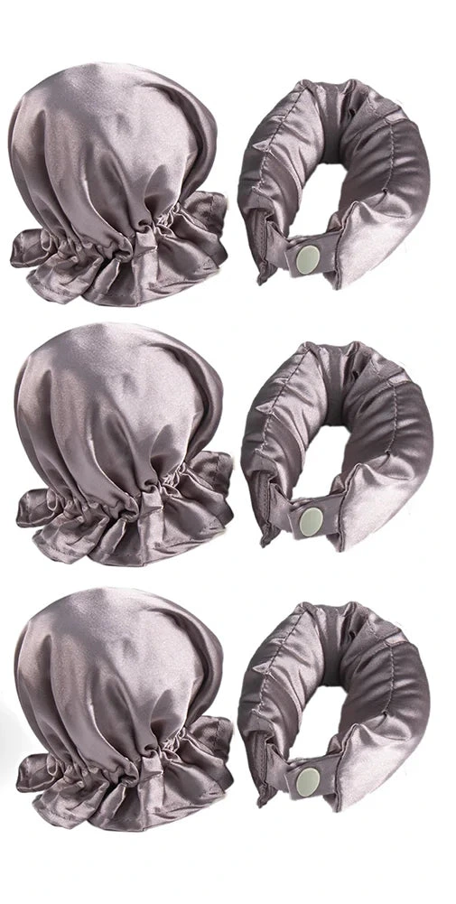 Velvet Curl™ Satin Heatless Hair Curler Set – 3-Piece Overnight Styling Kit