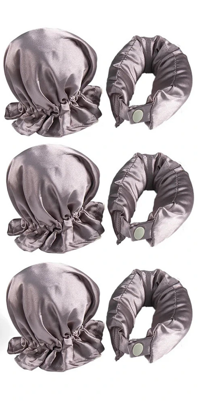 Velvet Curl™ Satin Heatless Hair Curler Set – 3-Piece Overnight Styling Kit