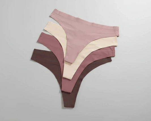 Ultra-Thin Seamless Ice Silk Thong Set - 4 pack