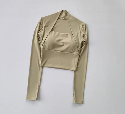 SculptFit Nylon Long-Sleeve Crop Top