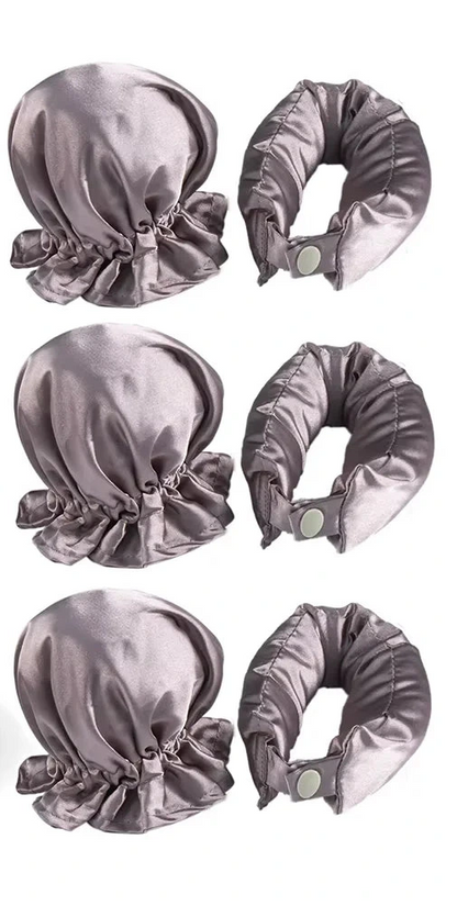 Velvet Curl™ Satin Heatless Hair Curler Set – 3-Piece Overnight Styling Kit