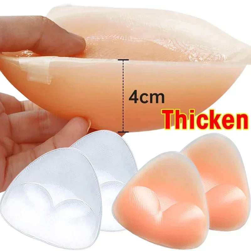Chest Push up Sticky Bra Thicker Sponge Bra Pads Breast Push up Enhancer Silicone Removeable Inserts Swimsuit Invisible Bra