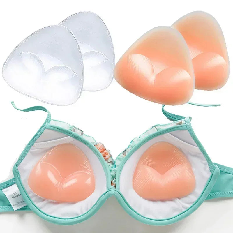 Chest Push up Sticky Bra Thicker Sponge Bra Pads Breast Push up Enhancer Silicone Removeable Inserts Swimsuit Invisible Bra