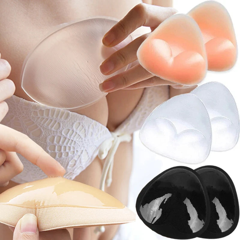 Chest Push up Sticky Bra Thicker Sponge Bra Pads Breast Push up Enhancer Silicone Removeable Inserts Swimsuit Invisible Bra